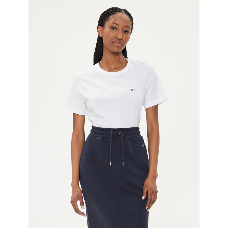 Gant T-Shirt Shield 4200200 Λευκό Regular Fit