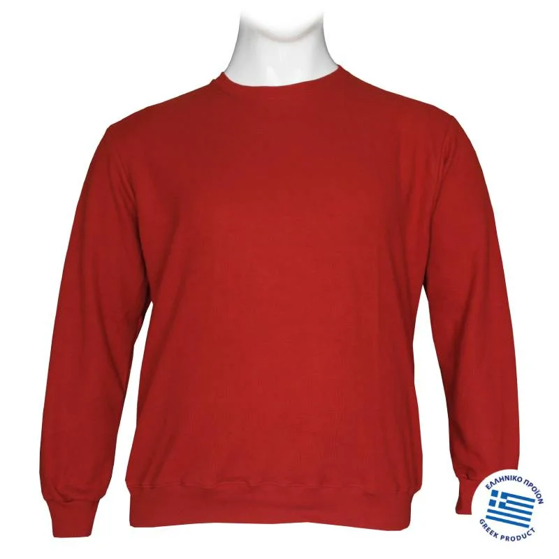 Μπλούζα λαιμόκοψη wool feel της Leo Collection - Burned Πορτοκαλί