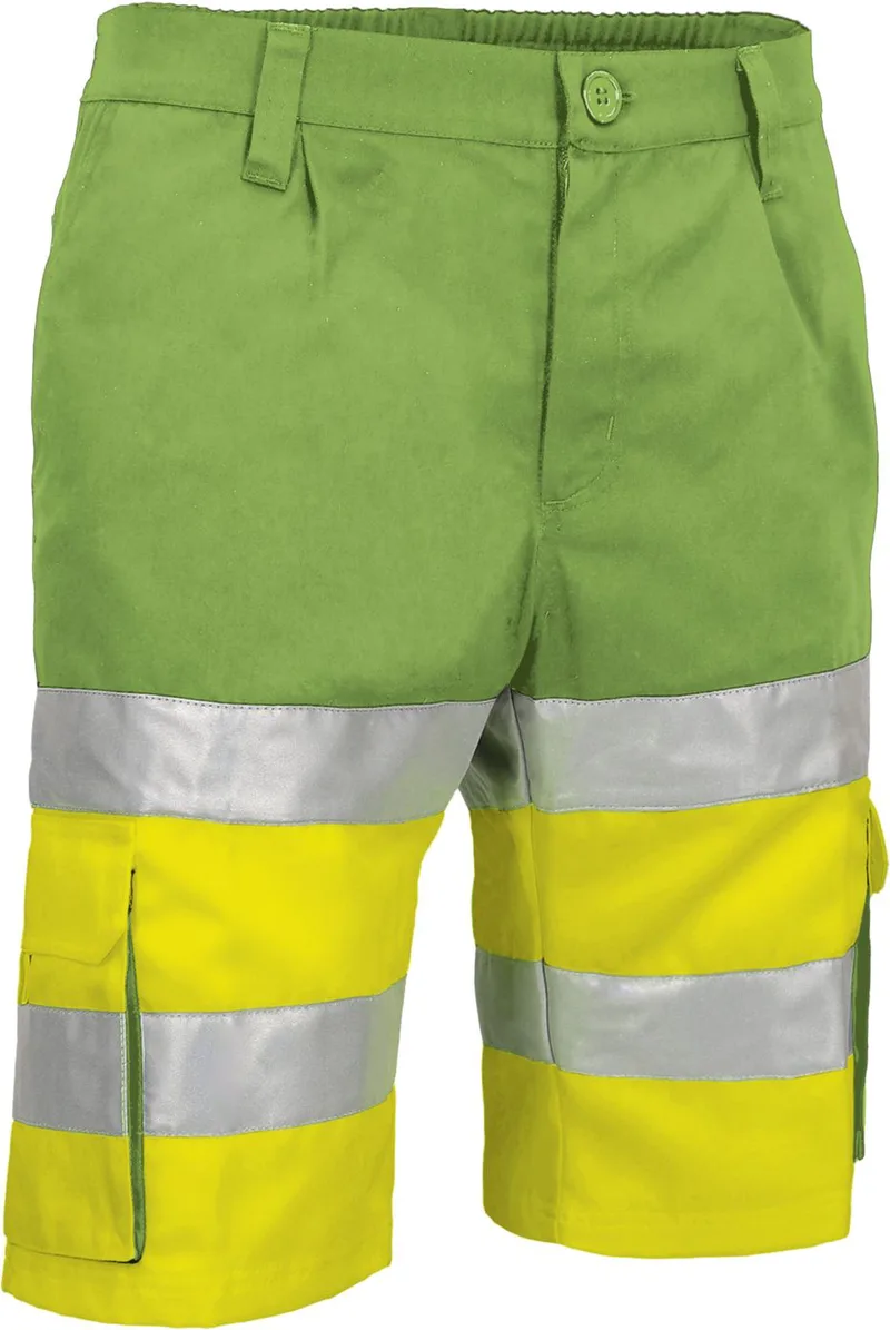 Hi-Vis βερμούδα BRANDON Valento BEVABRAAP Fluo Yellow-Apple Green