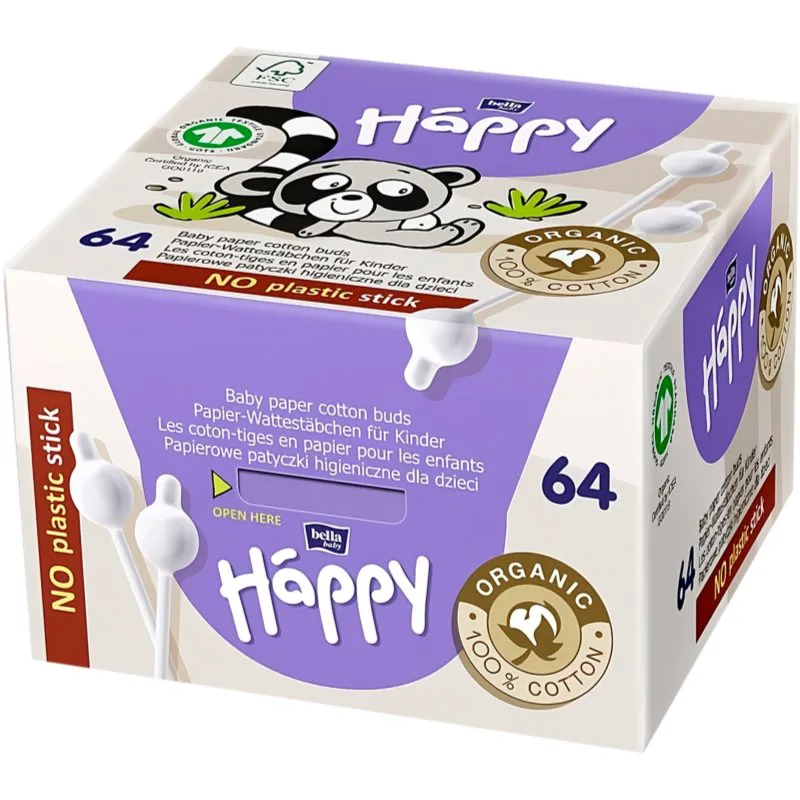 BELLA Baby Happy 100% cotton μπατονέτες για παιδιά 64 τμχ
