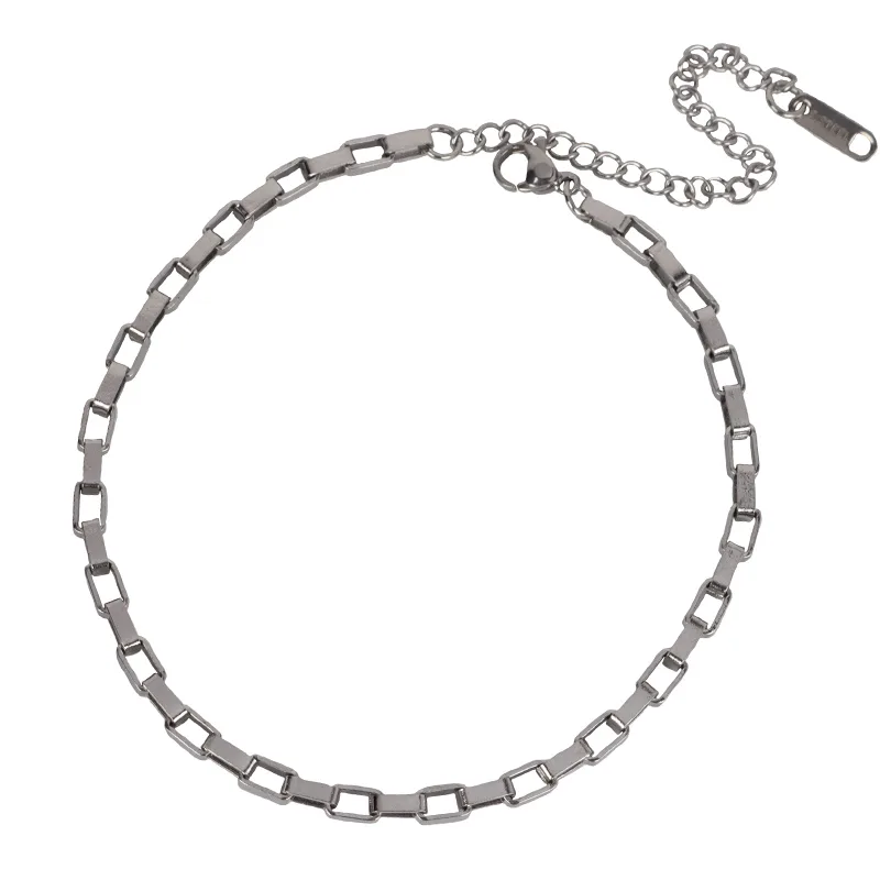 Jt Ατσάλινο βραχιόλι ποδιού αλυσίδα box chain