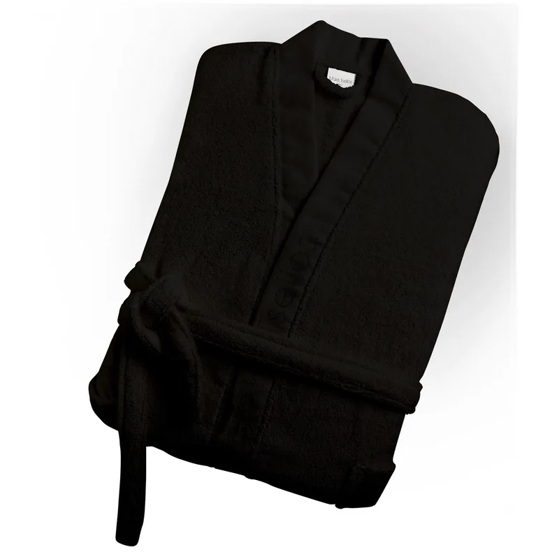 Μπουρνούζι Ενηλίκων Με Γιακά Βαμβακερό Small Hola 3 Black Makis Tselios (Ύφασμα: Βαμβάκι 100%, Χρώμα: Μαύρο, Μέγεθος: Small) - Makis Tselios - 285440123456