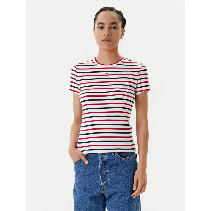 Tommy Jeans T-Shirt Essential DW0DW17383 Έγχρωμο Slim Fit
