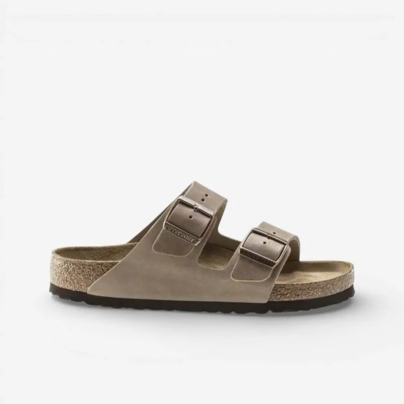 Σανδάλια χωρίς τακούνι BIRKENSTOCK Arizona Soft Footbed Oiled Leather Tobacco Brown