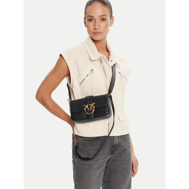 Τσάντα PINKO Love One Mini Slouchy Fl PE 25 PLTT 104340 A0QO Μαύρο