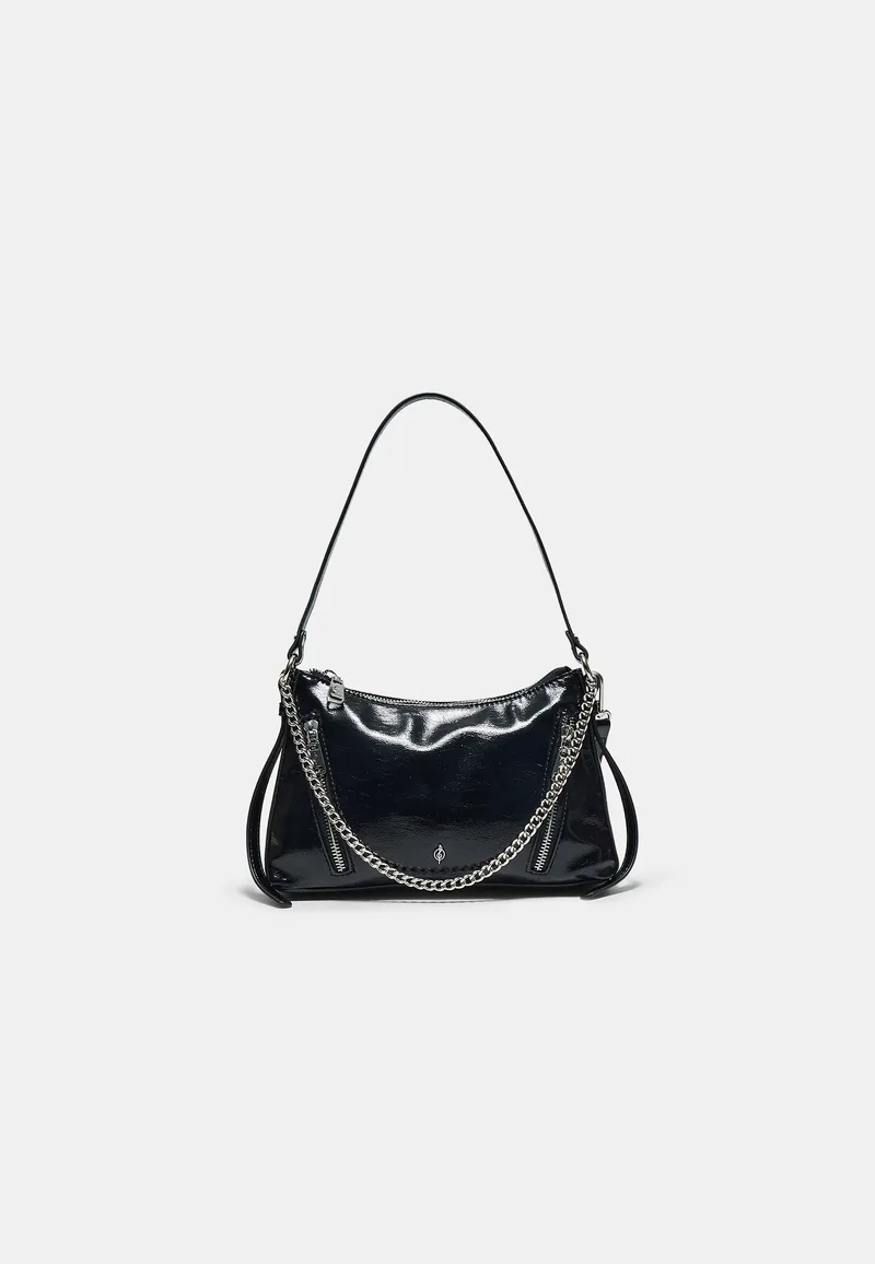 Stradivarius Mini Τσάντα Ώμου Με Αλυσίδα Μαύρο Os