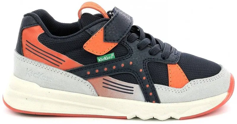 SNEAKERS KICKERS KAOK 894920 ΣΚΟΥΡΟ ΜΠΛΕ/ΠΟΡΤΟΚΑΛΙ/ΓΚΡΙ (EU:35)