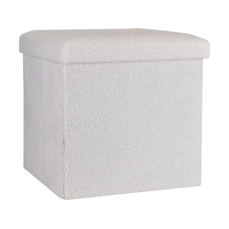 Estia Σκαμπό Cube Teddy Με Αποθηκευτικό Χώρο 38Χ38Cm Λευκό