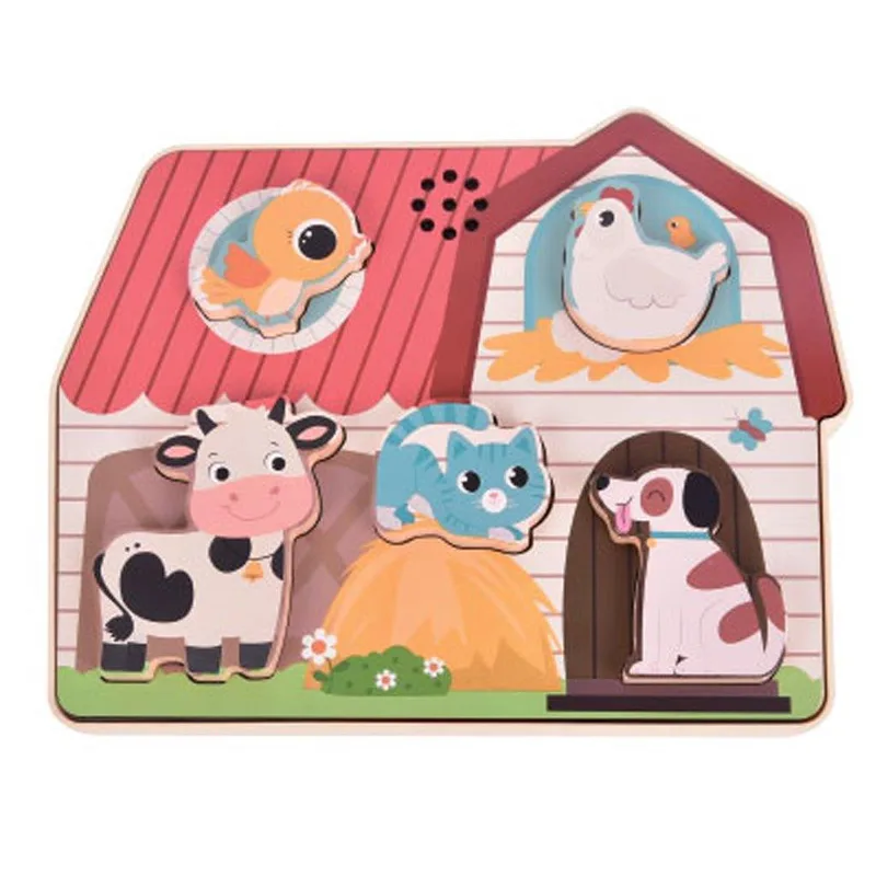 ΠΑΖΛ ΞΥΛΙΝΟ LUNA TOYS ΜΕ ΗXΟ ΖΩΑ ΦΑΡΜΑΣ ΜΕ ΗXΟ 5ΤΜX. 22,4X2,6X18ΕΚ.