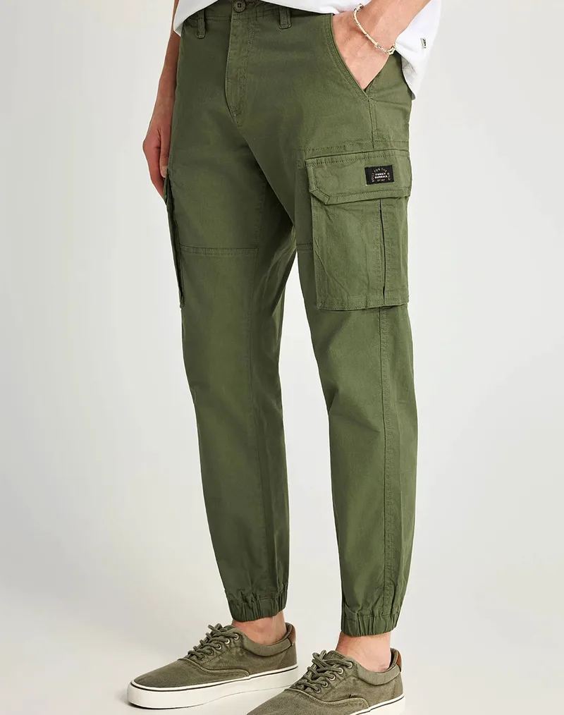 FUNKY BUDDHA Trousers FBM013-030-02-DEEP FOREST Olive