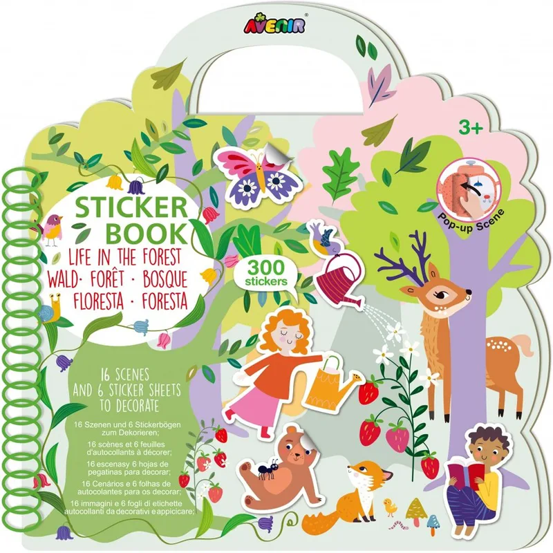 Avenir Sticker Book Life In The Forest Βιβλίο για Παιδιά Άνω των 3 Ετών με Πάνω από 300 Αυτοκόλλητα με Θέμα τη Ζωή & τα Ζώα του Δάσους για Δημιουργική Απασχόληση & Εκμάθηση 3+ Years 1 Τεμάχιο, Κωδ 60842