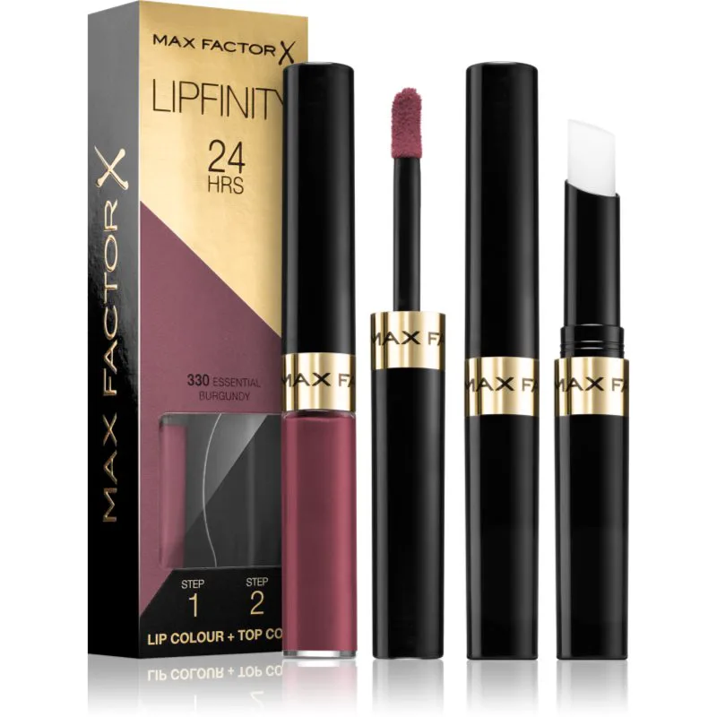 Max Factor Lipfinity Lip Colour μακράς διαρκείας κραγιόν με βάλσαμο απόχρωση 330 Essential Burgundy 4,2 γρ