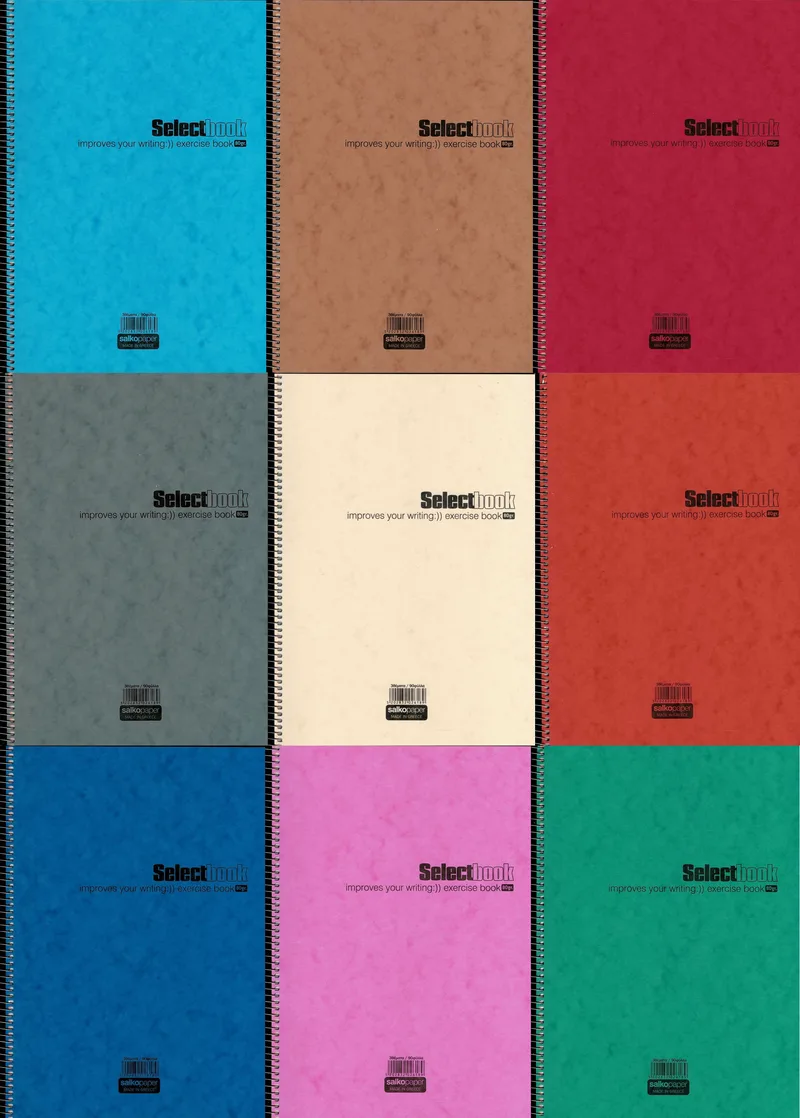 Τετράδιο σπιράλ ριγέ Salko Select book 3 θέματα/90 φύλλα 21x29 (9 χρώματα)