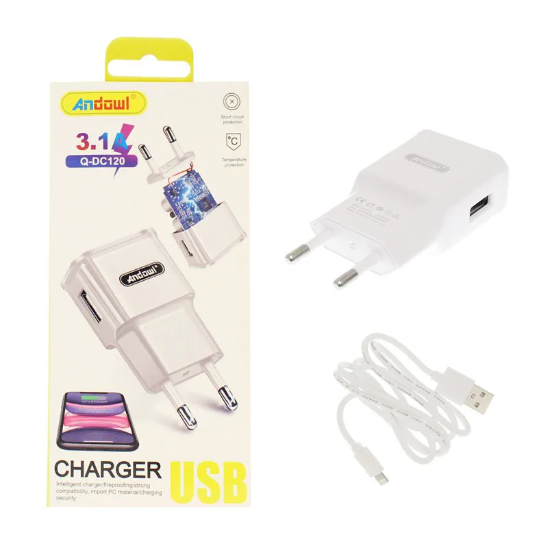 Andowl Φορτιστής Χωρίς Καλώδιο με Θύρα USB-A Λευκός (Q-DC120)
