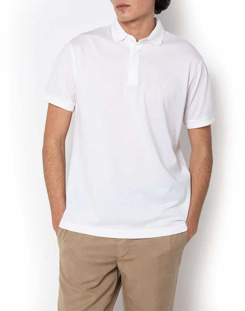 THE BOSTONIANS ΜΠΛΟΥΖΑ POLO PIQUE PIMA COTTON REGULAR 3PS1051-WHITE White