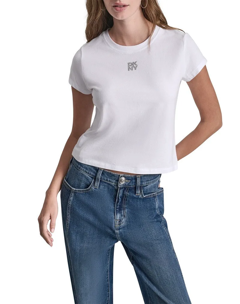 DKNY DJ6T1740 LOGO ΜΠΛΟΥΖΑΚΙ ΚΟΝΤΟΜΑΝΙΚΟ DKNY DJ6T1740-WTL White