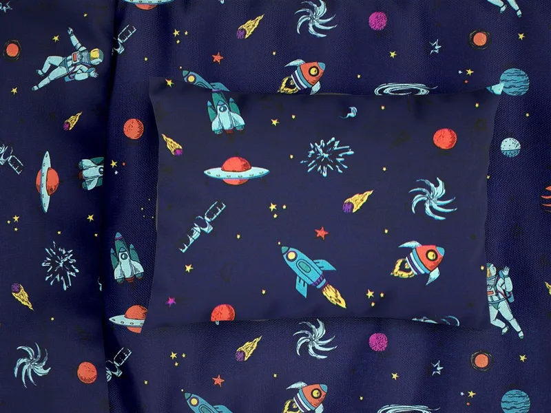 Μαξιλαροθήκη Bebe Φάκελος Βαμβακερή 35x45εκ. Space 189 Blue DimCol