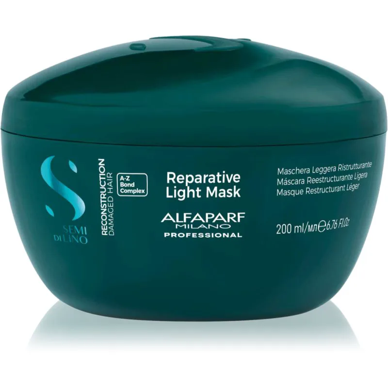 Alfaparf Milano Semi di Lino Reconstruction Reparative Light Mask αναγεννητική μάσκα για κατεστραμμένα μαλλιά για απαλά μαλλιά 200 ml