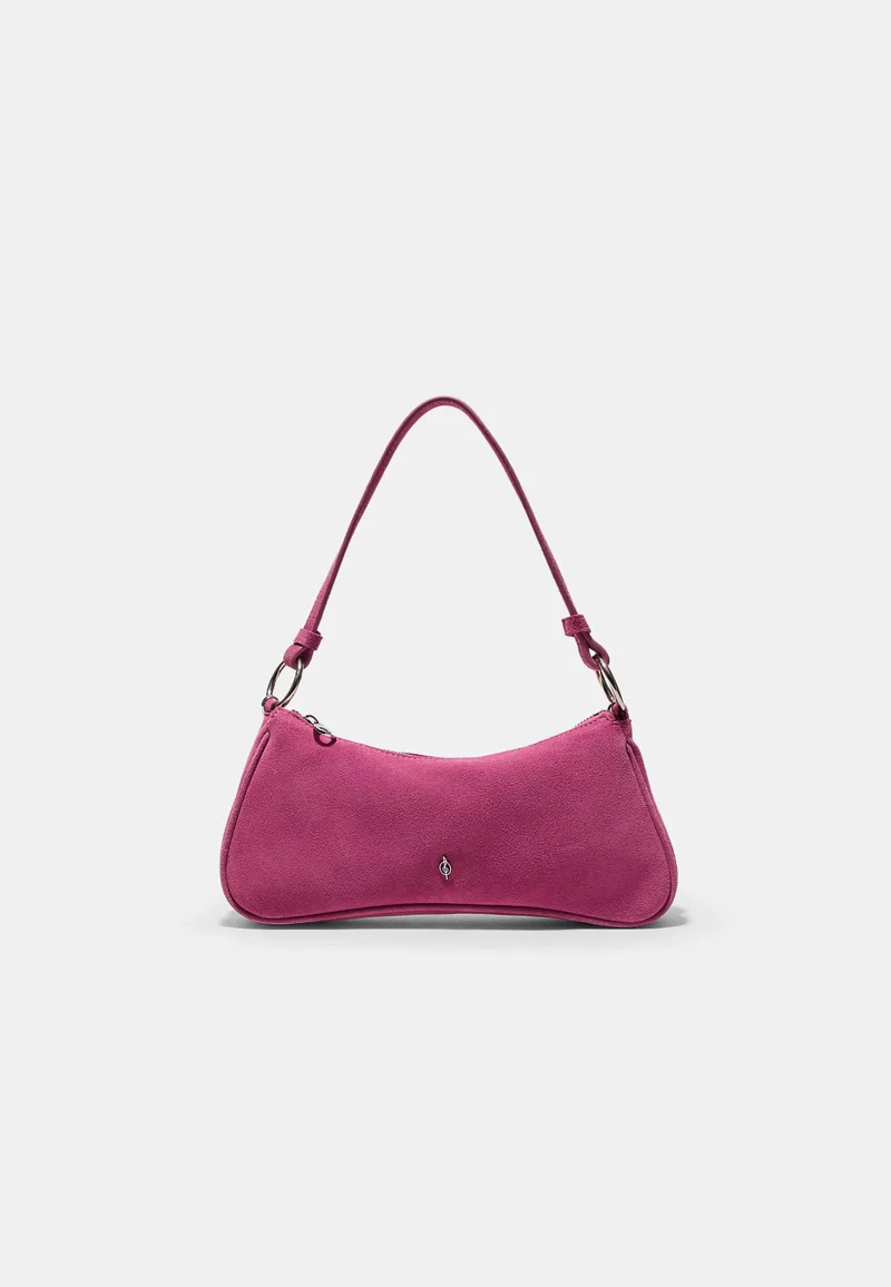 Stradivarius Τσάντα Χιαστί Σε Σχήμα Μισοφέγγαρου 100% Δέρμα Φούξια Os