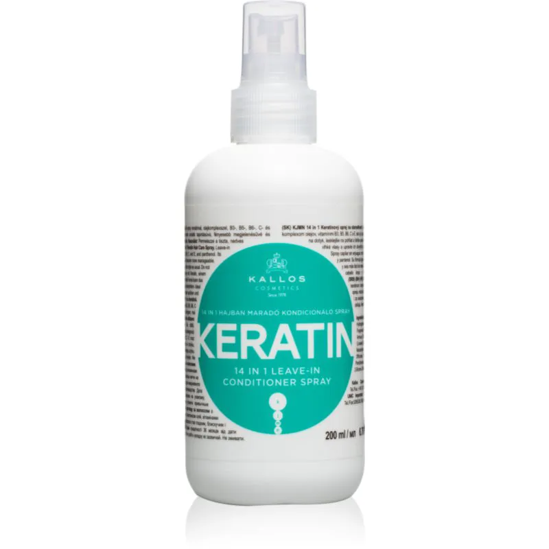 Kallos KJMN Professional Keratin σπρέι χωρίς ξέβγαλμα για τα μαλλιά 200 ml