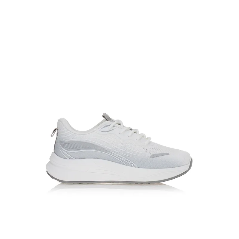 Sneakers λευκά με γκρι λεπτομέρειες ΓΚΡΙ