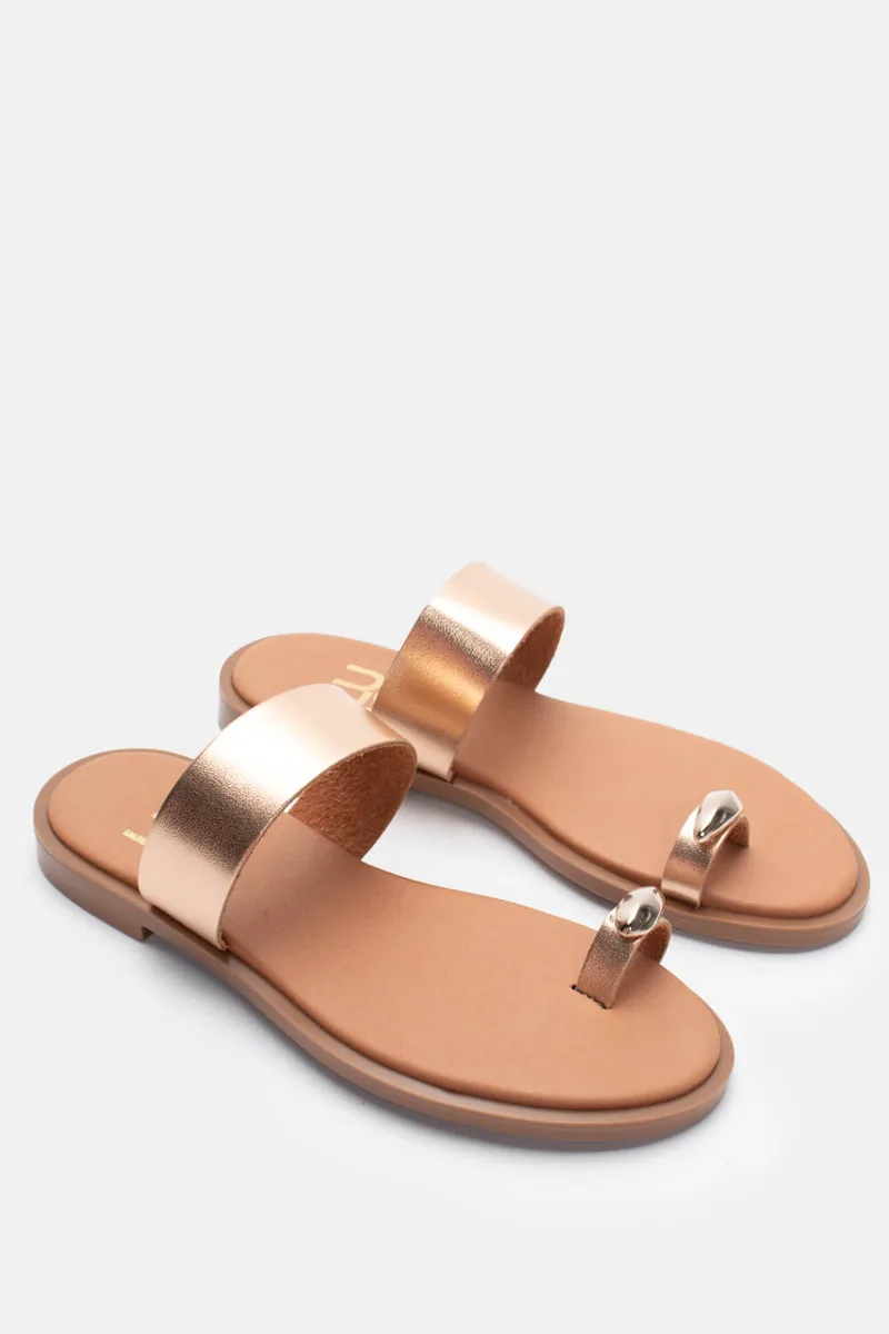 LUIGI DESIGN - Σανδάλια Flat με Διακοσμητικό - Χαλκός