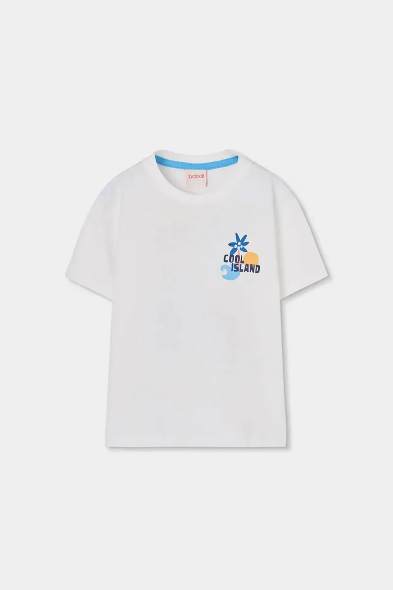 Boboli παιδικό Τ-shirt με print στην πλάτη - 503110 Λευκό