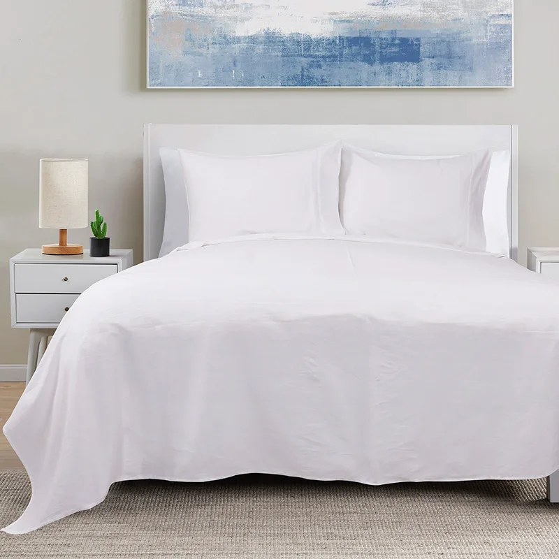 Σεντόνια Υπέρδιπλα Με Λάστιχο Σετ Beauty Home 12000 White 165x200+37, 240x270