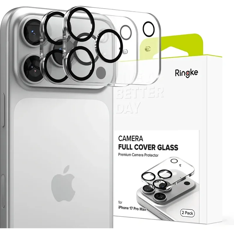 Tempered Glass iPhome 17 Pro Max Ringke Camera Protector Full Cover Glass Αντιχαρακτικό Γυαλί Προστασίας για Φακό Κάμερας 2 Τεμάχια - Black (8800328812345)