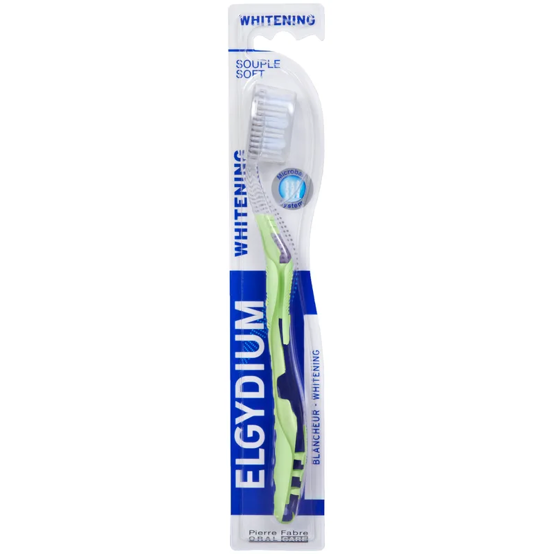 Elgydium Whitening Soft Toothbrush Μαλακή Οδοντόβουρτσα για πιο Λευκά Δόντια 1 Τεμάχιο - Πράσινο