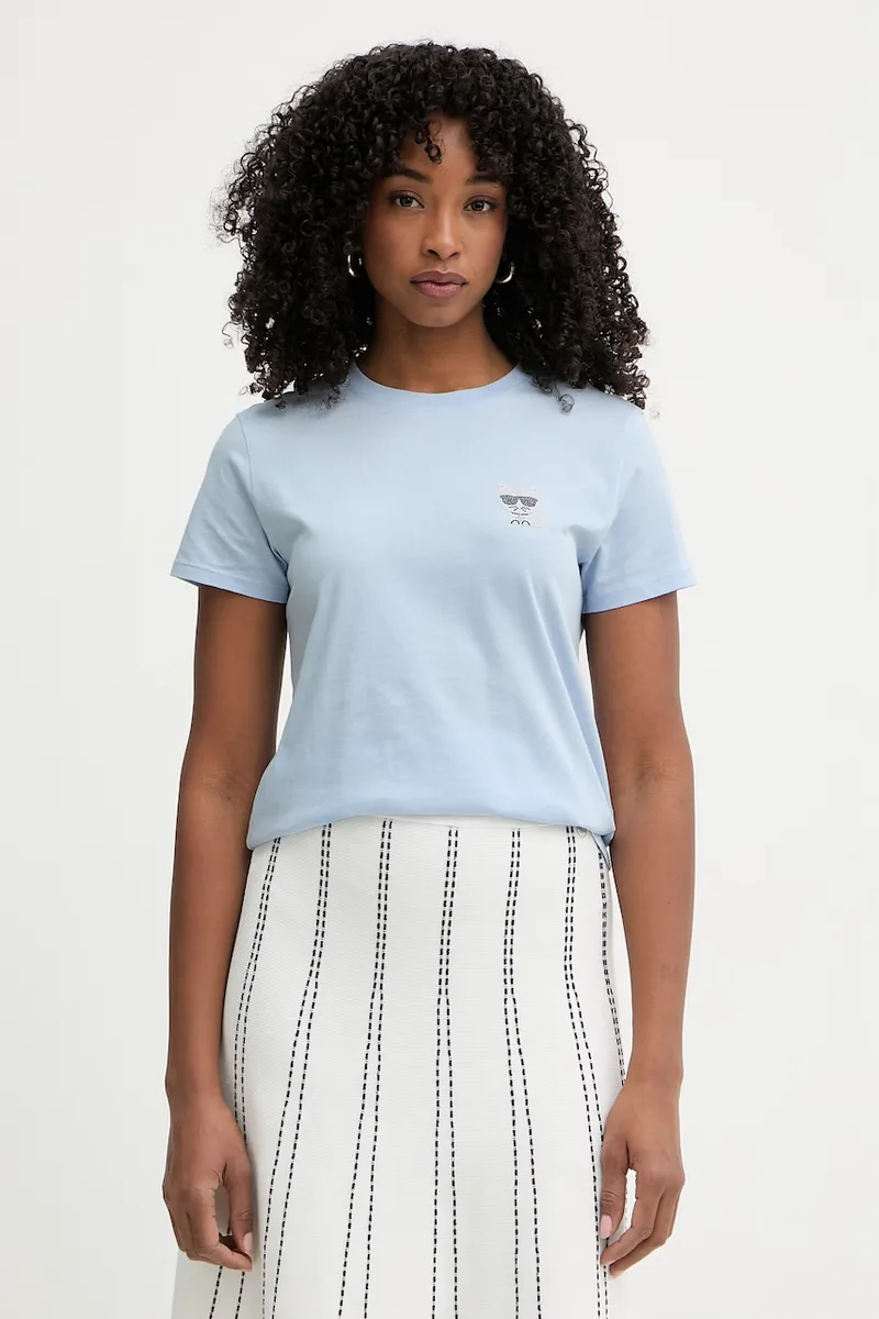 Βαμβακερό μπλουζάκι Karl Lagerfeld Ikonik Mini Choupette Rs Tee