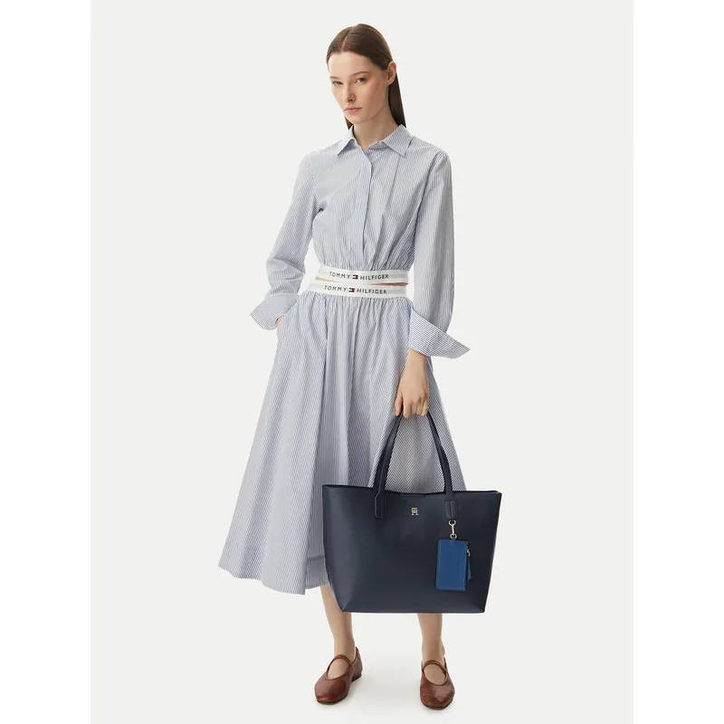 Τσάντα Tommy Hilfiger Th Icon Tote AW0AW18724 Σκούρο μπλε
