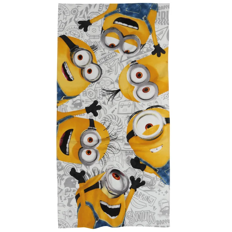 Πετσετα θαλασσησ minions 70χ140 5866 γκρι, κιτρινο