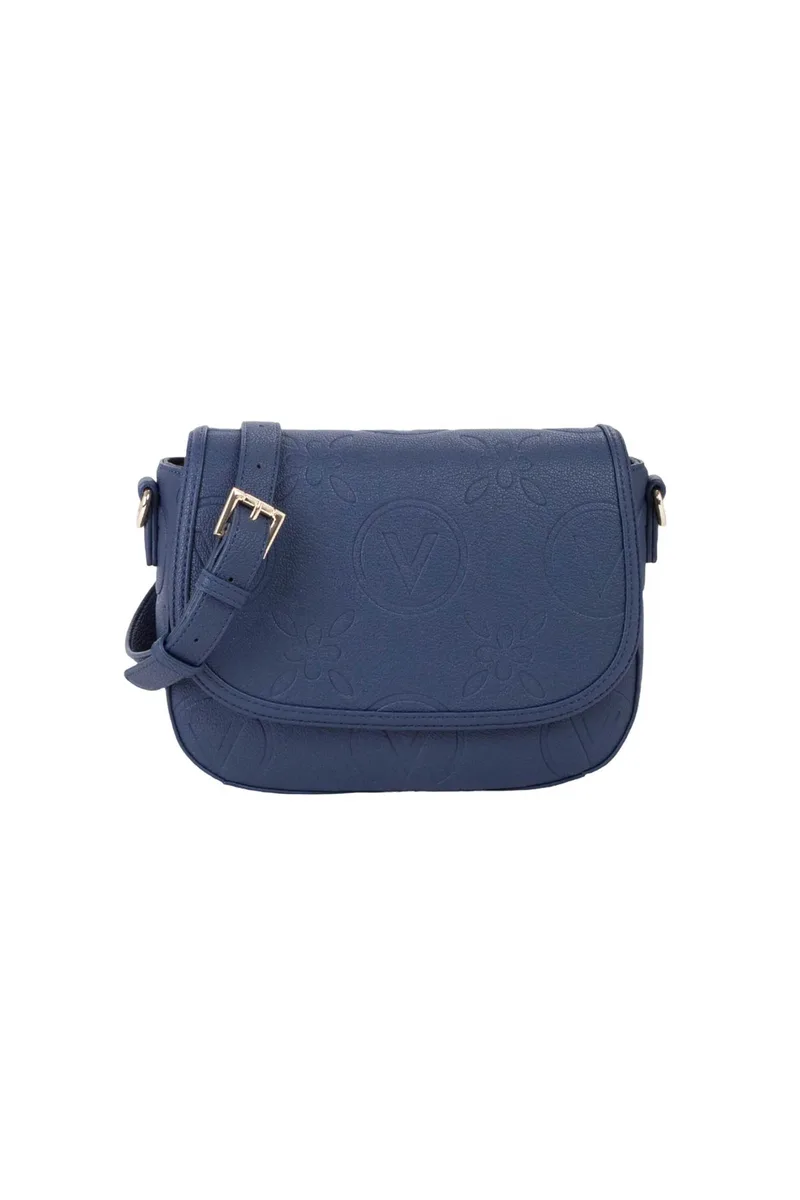 Valentino γυναικεία τσάντα ώμου/crossbody με ανάγλυφο λογότυπο "Samba Re" - 73LVBS8ZG10/SAM Μπλε Σκούρο