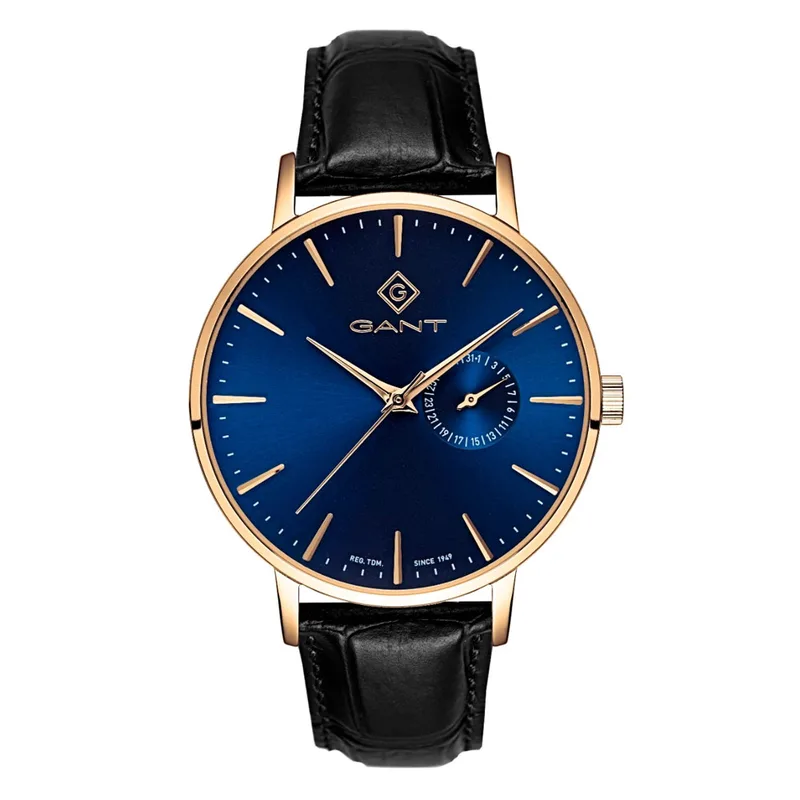 GANT Park Hill III Χρυσό Black Leather Strap G105007