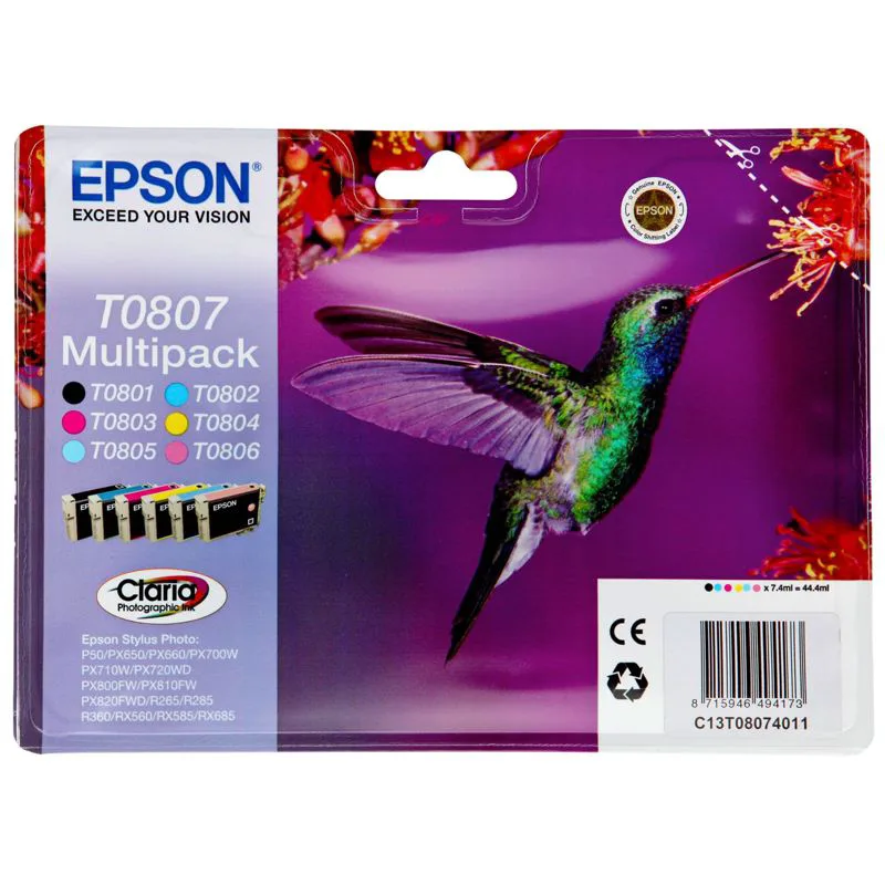 Epson CLARIA Multipack T080 Ink Cartridges T0807