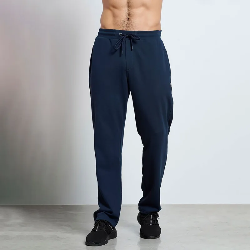 BDTK PANTS ON SLIM STRAIGHT LEG PANTS ΜΠΛΕ