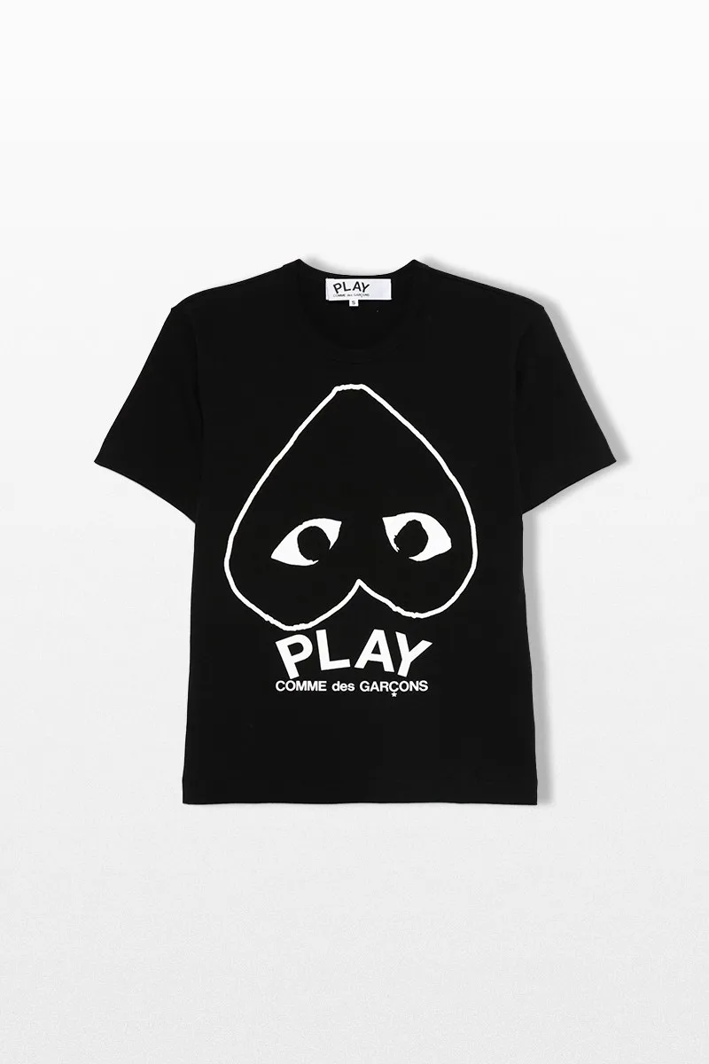 COMME DES GARÇONS PLAY Ανδρικό Μαύρο Logo Print T-Shirt