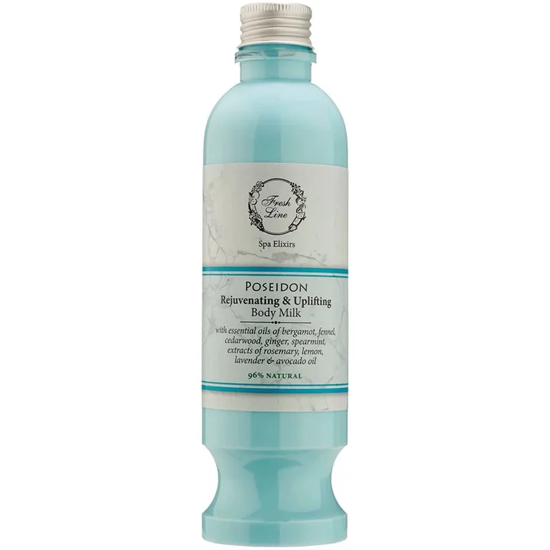 Fresh Line Spa Elixirs Poseidon Rejuvenating & Uplifting Body Milk Γαλάκτωμα Σώματος με Αιθέρια Έλαια από Περγαμόντο, Ξύλο Κέδρου & Πιπερόριζα για Αναζωογόνηση & Τόνωση 250ml