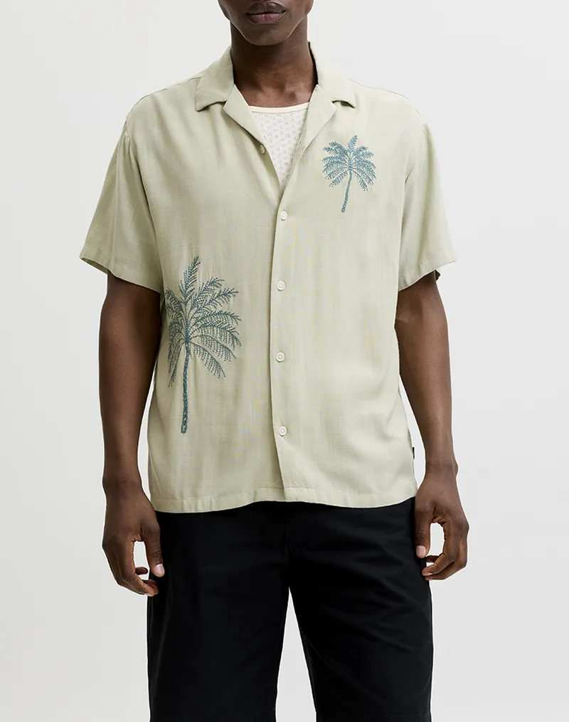 JACK&JONES JPRBLAFRED PLACEMENT S/S SHIRT 12296413-AlfalfaREGULAR FIT Mixed