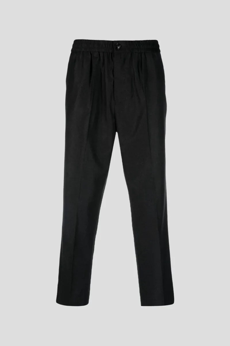 AMI PARIS Ανδρικό Γκρι Elasticated Cropped Fit Trousers