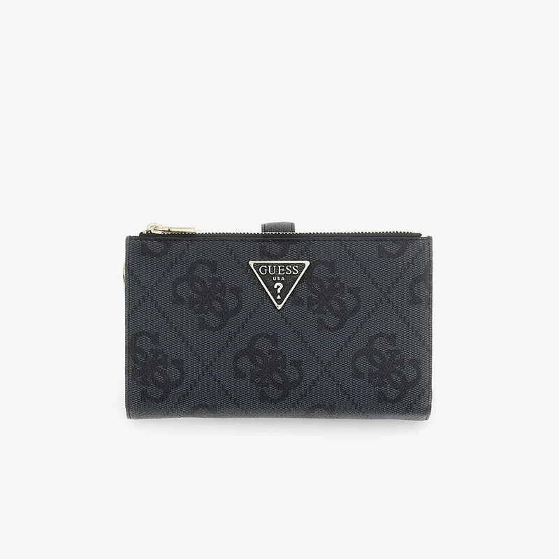 Πορτοφόλι GUESS Laurel II Slg Double Zip Organizer Coal Logo Universal