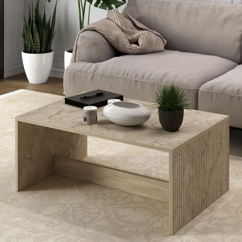Τραπεζάκι Σαλονιού Lenna - Travertine 327Ods1414 (90x41,4x60 cm)