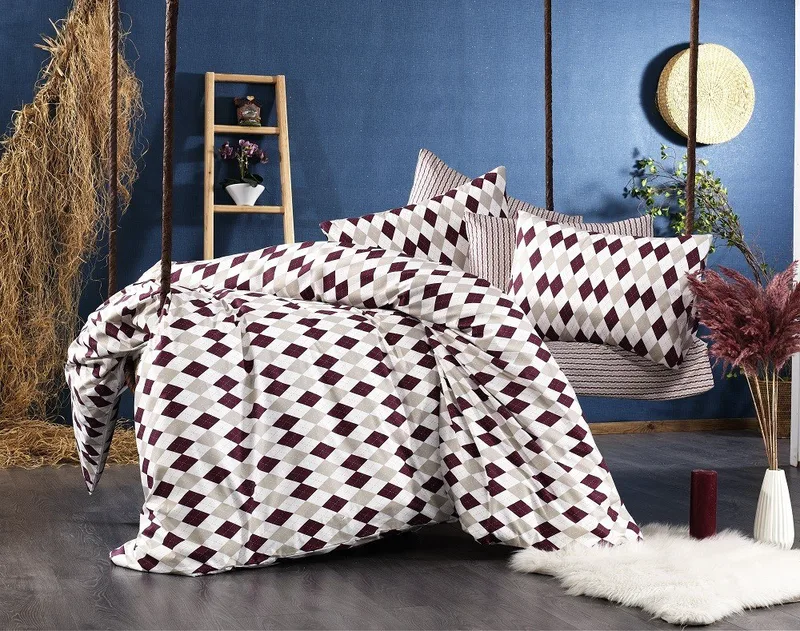 Παπλωματοθήκη Υπέρδιπλη Dimcol Diamond 326 Burgundy 220x240