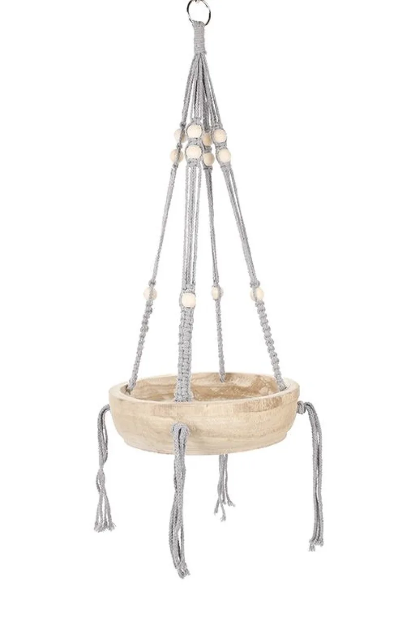 Κασπώ Κρεμαστό Ξύλινο 8x8x31cm Γκρί Kaeming