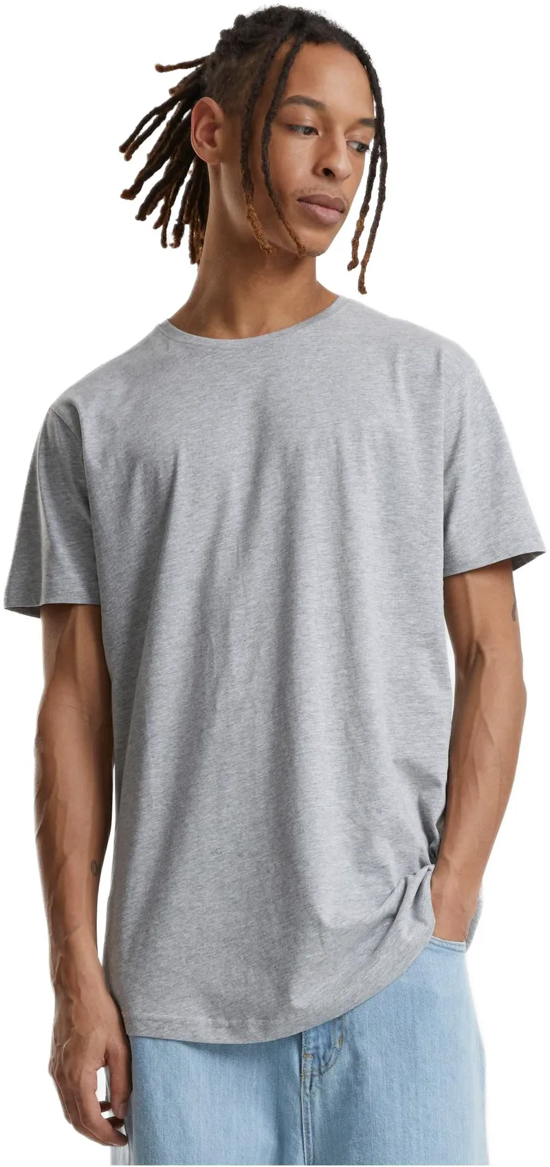 Ανδρικό T-shirt Shaped Long Tee TB638 Urban Classics grey