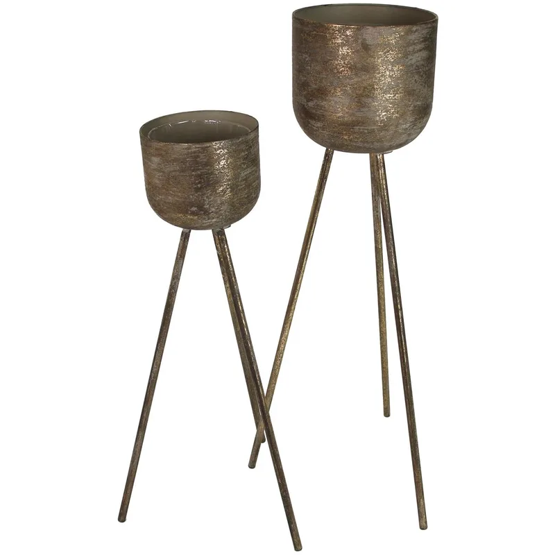 Κασπώ ArteLibre Καφέ Μέταλλο 26.5x26.5x101cm Σετ 2Τμχ