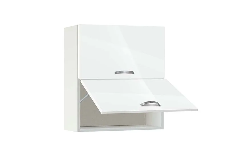 Ντουλάπι Κουζίνας κρεμαστό 60εκ, No 60 G, 60/82/58, Genomax - Λευκό γυαλιστερό