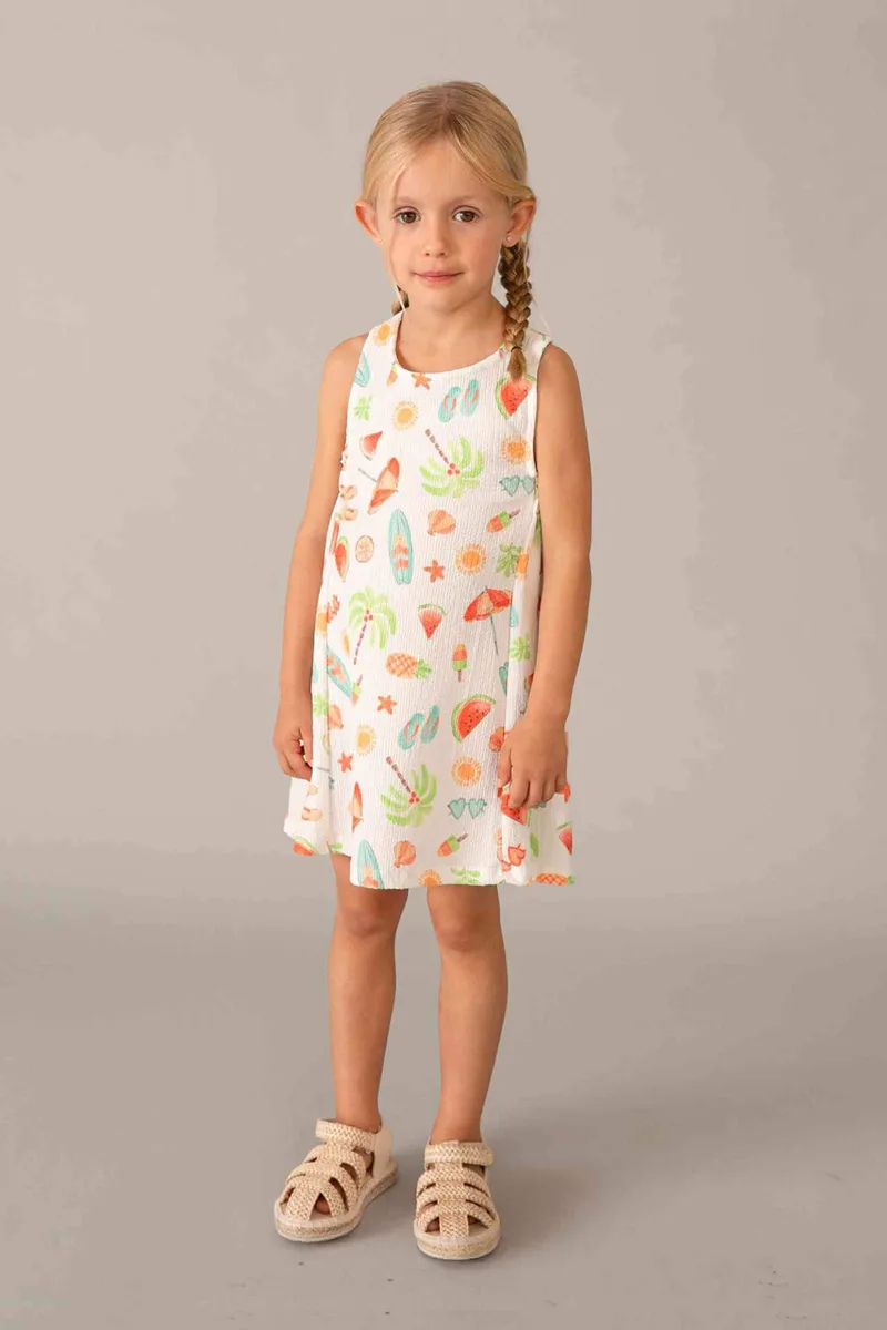 Mayoral παιδικό φόρεμα αμάνικο με floral print - 3940-S26 Ροδακινί