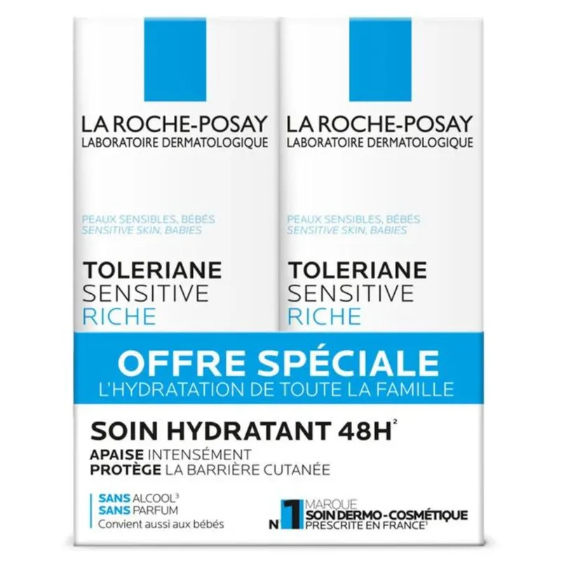 La Roche-Posay Toleriane Rich Sensitive Soothing Moisturizing Face Cream 2x40ml
